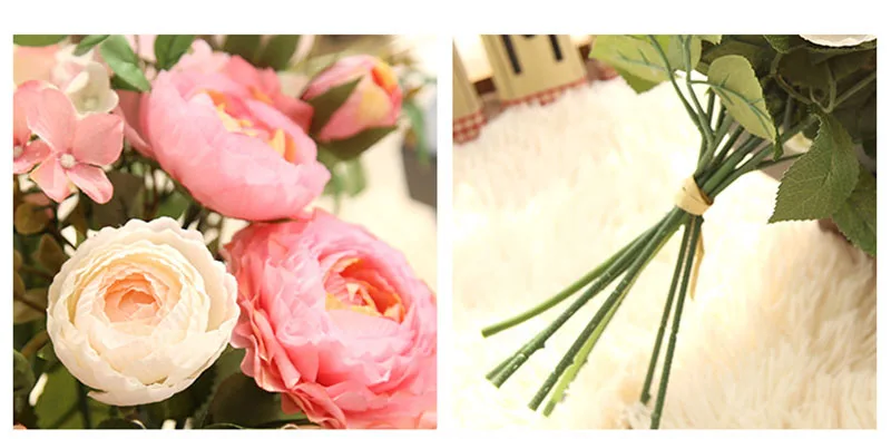 1 букет искусственных цветов искусственная Роза, Георгин букет гортензии Свадебный праздник Декор дома 3 цвета