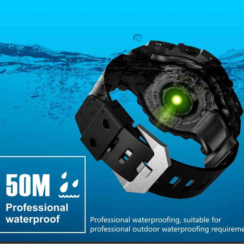 البوصلة جهاز تعقب للياقة البدنية الرقمية الرجال ساعة ذكية الرجال ساعة تنبيه IP68 للماء Smartwatch ديناميكية معدل ضربات القلب الرياضة ساعة توقيت
