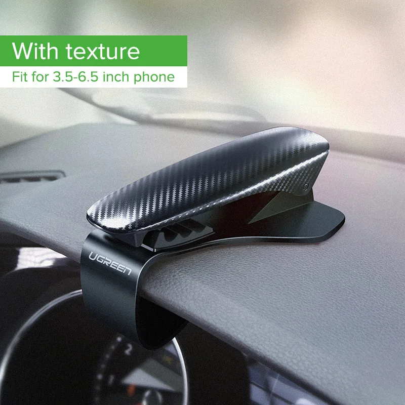 Black with texture Ugreen Автомобильный держатель для телефона на приборную панель для iPhone X, регулируемый держатель с зажимом, держатель для мобильного телефона, подставка для samsung, gps, автомобильная Колыбель - Цвет: Black with texture