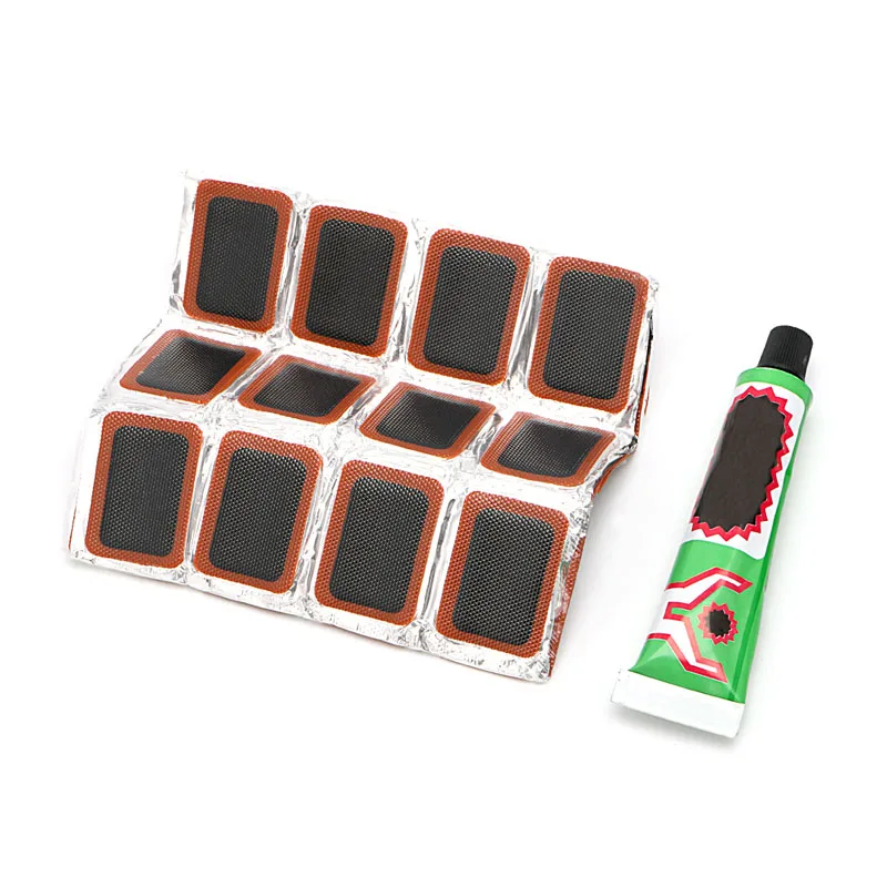 48pcs Bike Bicycle Tire Patches Repair Glue Tyre Tube Rubber Puncture