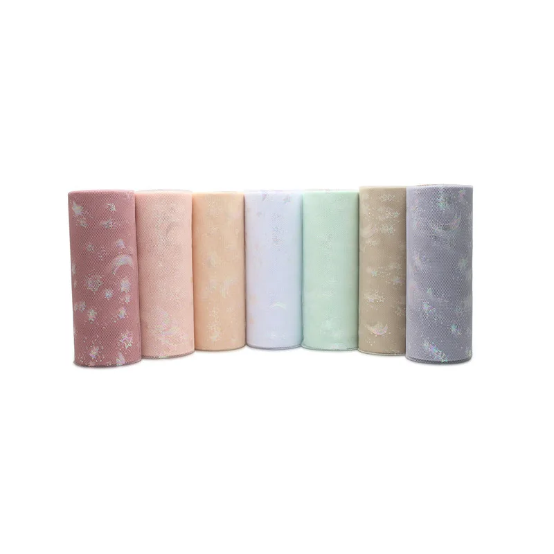

The New Star Moon Glitter Sequin Tulle Roll 10Yards 15cm Organza Spool Tutu Wedding Decoration DIY Craft Birthday Party Supplies