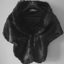 Черный искусственный мех кролика зимняя Свадебная куртка Mariage Дешевые Gohic для женщин Болеро