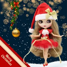Фабрика blyth кукла игрушка шарнирное тело матовое лицо рождественское платье обувь с рождественской шляпой/без рождественской шапки комбинации