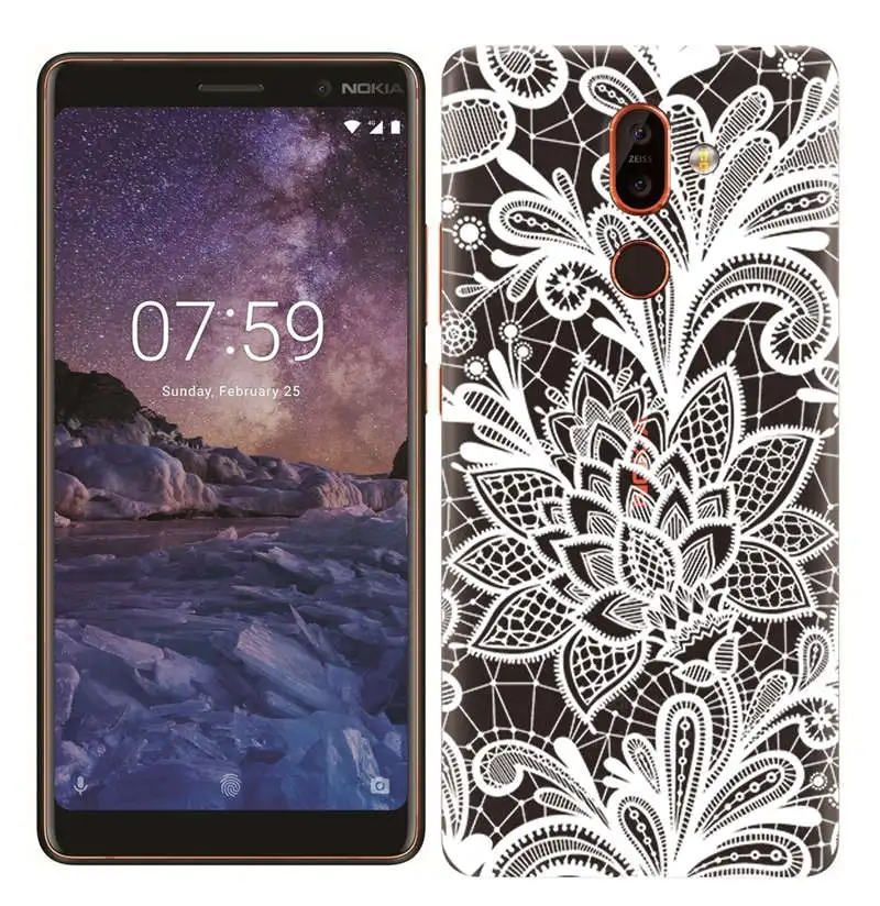 Silicone Case for Nokia 7 Plus 2.1 3.1 5.1 6.1 Soft TPU Painted Fundas for Nokia 3 5 6 7 8 Transparent Cover for Nokia X6 Shell  (4)