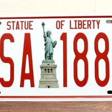 Винтаж Металл Картина "Статуя Свободы США 1884" Номерной Знак модные ретро кафе-бар декоративная роспись стены плакат