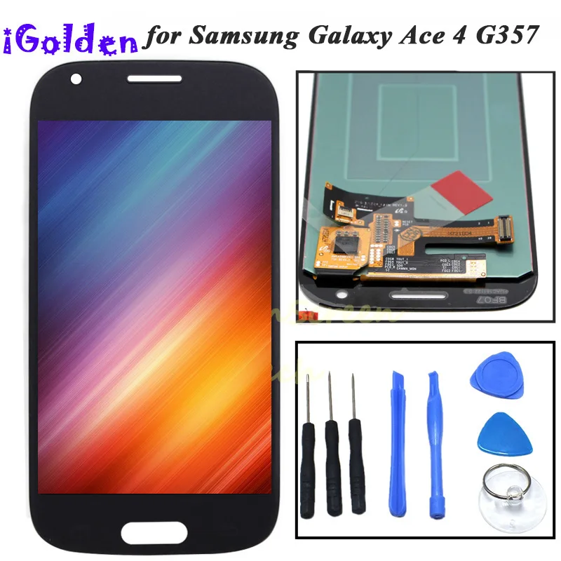 

SUPER AMOLED LCD for Samsung Galaxy Ace 4 SM-G357 G357 G357FZ Ace 4 LCD Display with Touch Screen Digitizer Assembly White/Grey