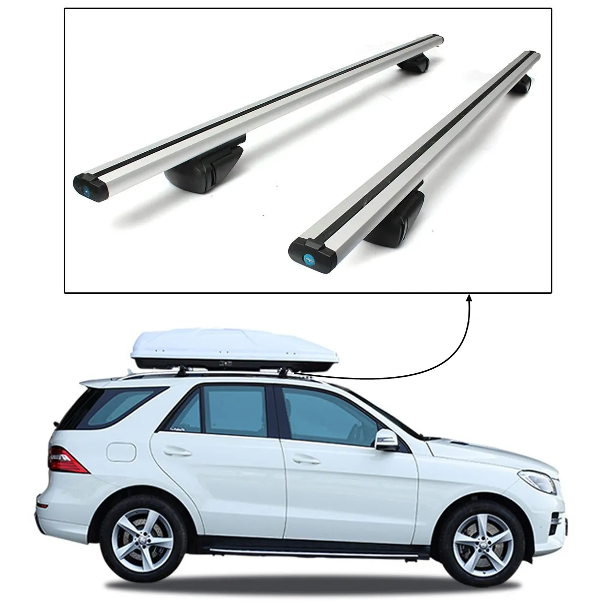 2pcs 135cm Car Roof Rack Cross Bar Universal for Auto SUV Offroad with
