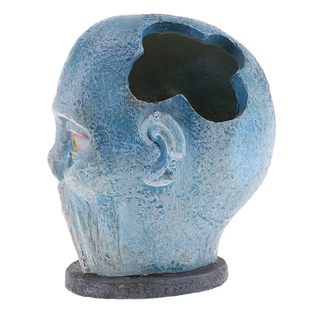 Blue Resin Action Figure Head Sculpt Skull Skeleton Model Monster Miniature for Sand Table Game DIY Parts Toys