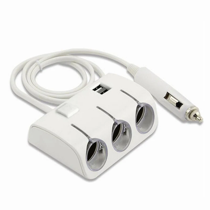 Автомобильный прикуриватель универсальный разветвитель с двумя USB портами выход