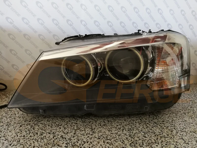 Для BMW X3 F25 2010 2011 2012 2013 ксеноновая фара отличное Ультра яркое освещение COB комплект светодиодов «глаза ангела» halo кольца