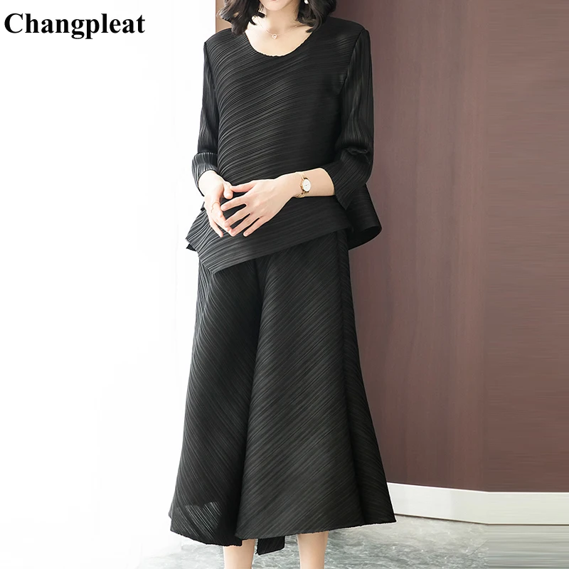 Changpleat 2019 новые весенние женские комплекты Miyak плиссированные Модные свободные