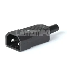 LZ-14-T1 IEC Straight Cable Plug Connector C13 C14 10A 250V Black female&male Plug Rewirable Power Connector 3 pin AC Socket