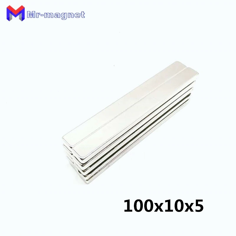 

10pcs high quality 100x10x5mm Super strong neo neodymium magnet 100x10x5, NdFeB magnet 100*10*5mm, 100mm x 10mm x 5mm magnets