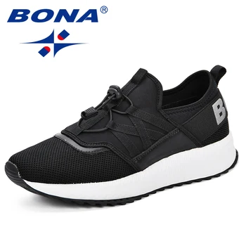 

BONA Men Casual Sports Shoes Sneakers Men Sapato Masculino Net Shoes Breathable Running Shoes Outdoor Jogging Mesh Shoes