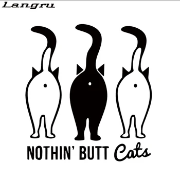 

Langru Car Styling Stickers Nothing Butt Cats Animals Car Stickers Vinyl Decal Personality Waterproof Accessories Jdm