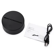 Красочная атмосфера настольная Светодиодная лампа база 3D ночник акриловая пластина монтажная панель беспроводной USB кабель