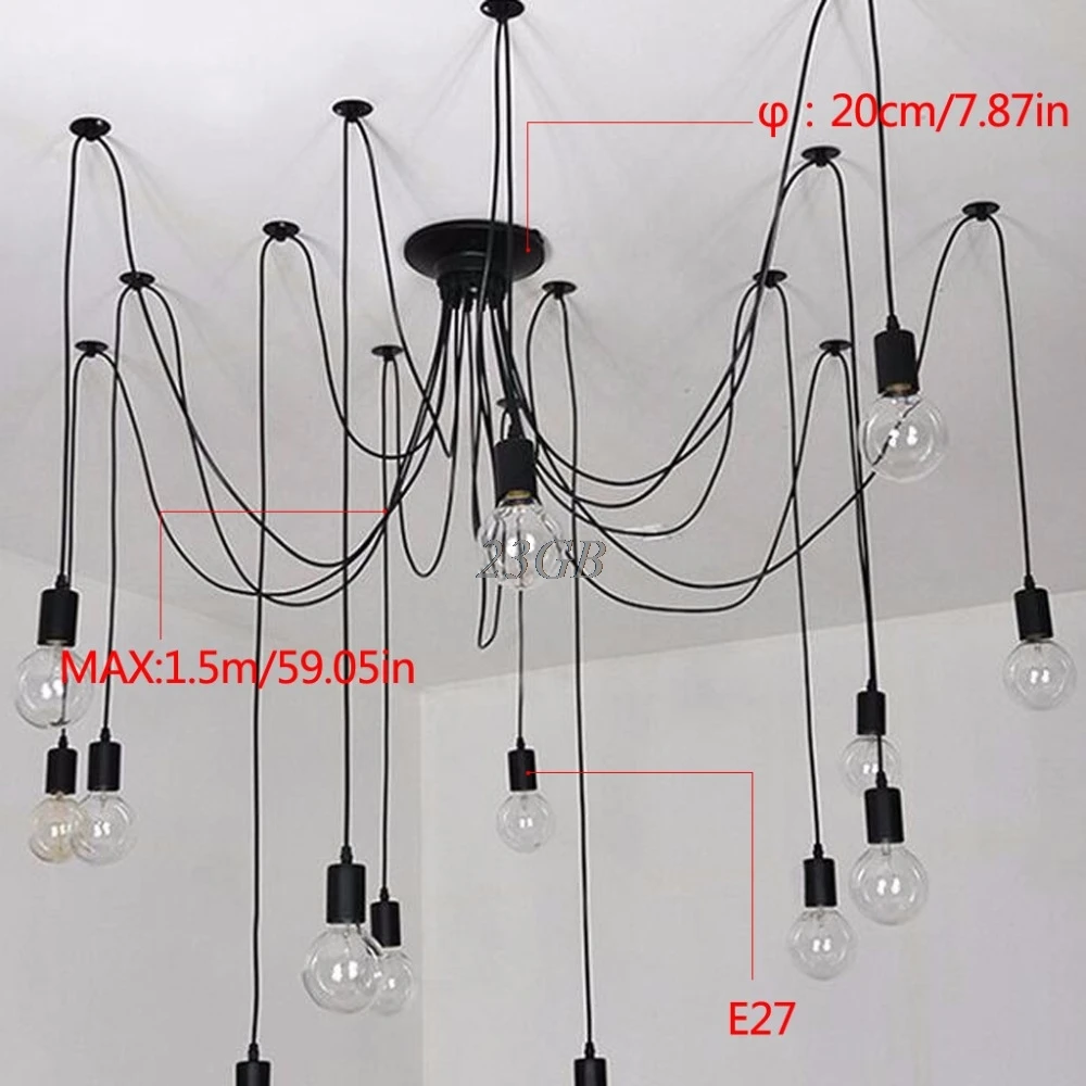 Винтажный подвесной светильник скандинавского паука, несколько регулируемых Ретро подвесных светильников, лофт A20