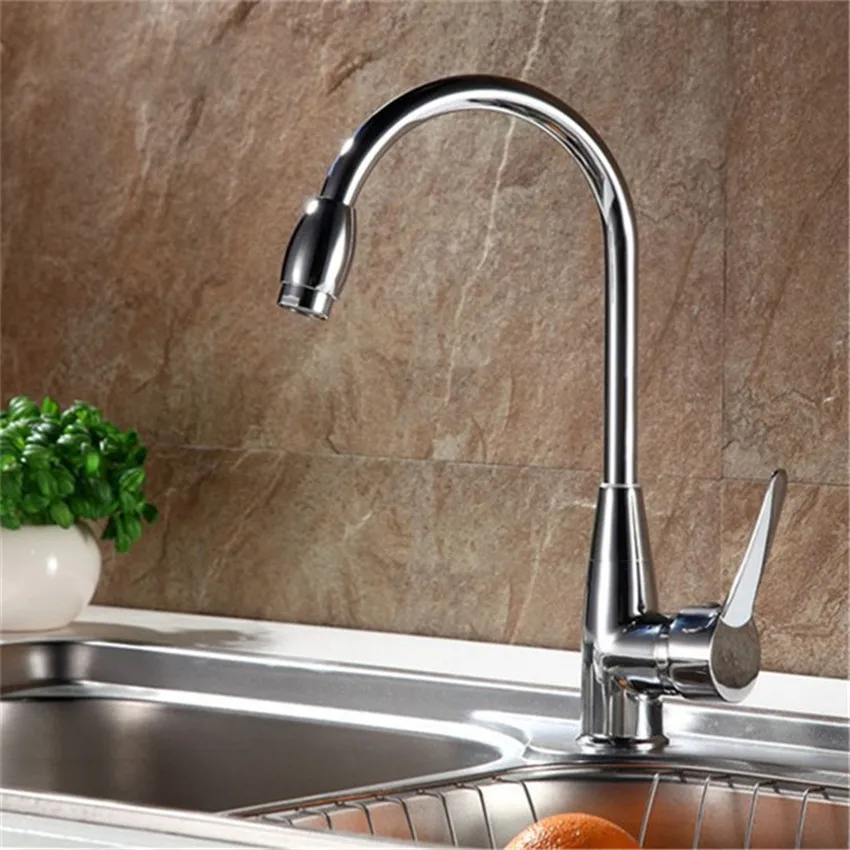Kitchen Faucet Superior in Quality Kitchen Faucet Chrome Polished Basin Faucet Hot and Cold Water Swivel