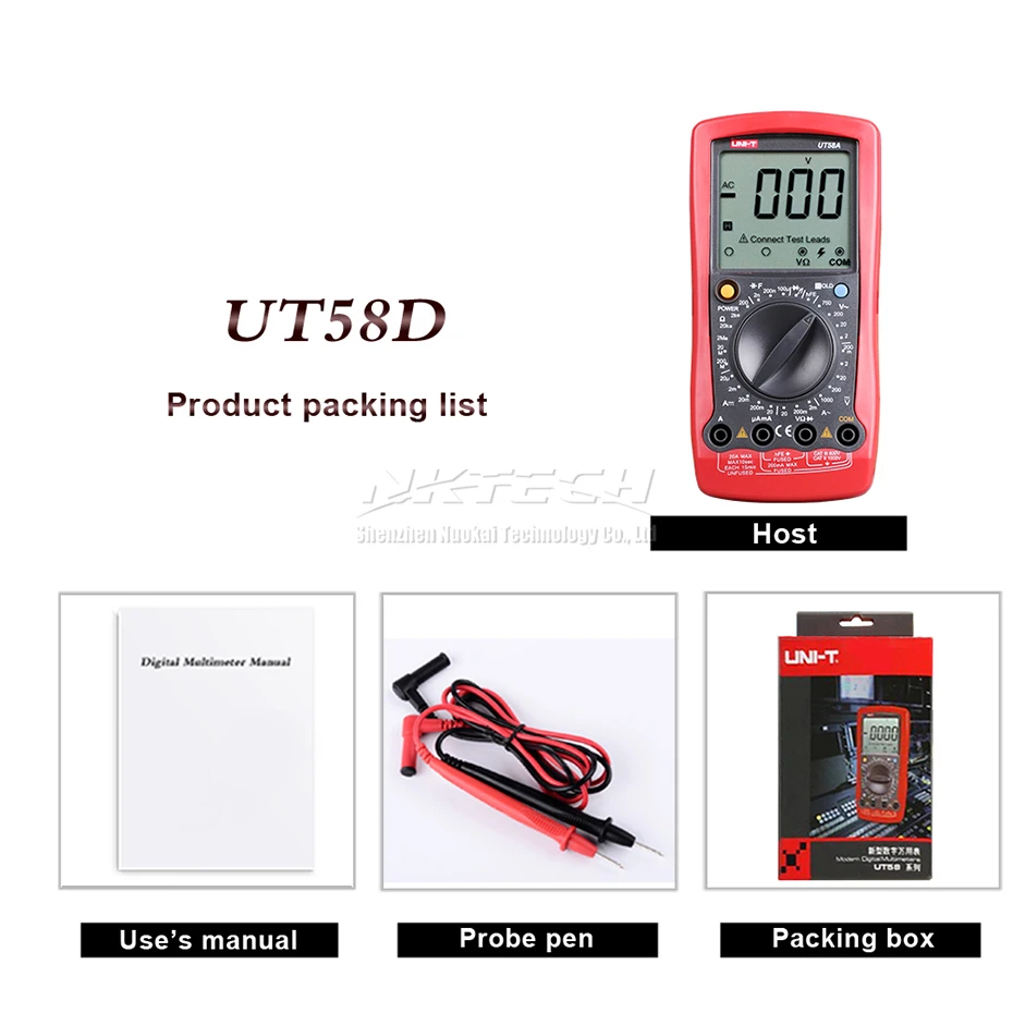 UNI-T цифровой мультиметр Амперметр UT58A UT58B UT58C UT58E UT58D индуктивность Омметр AC DC V Ток Res Кепки диода для тестирования транзистора