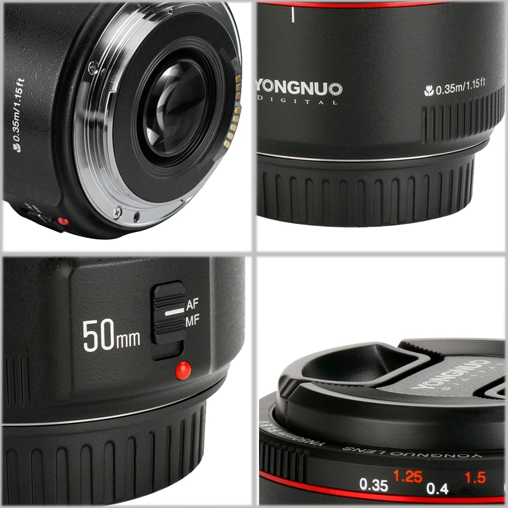 Объектив YONGNUO YN50mm F1.8 II с большой апертурой и автофокусом для Canon с эффектом боке объектив камеры для Canon EOS 70D 5D2 5D3 600D DSLR