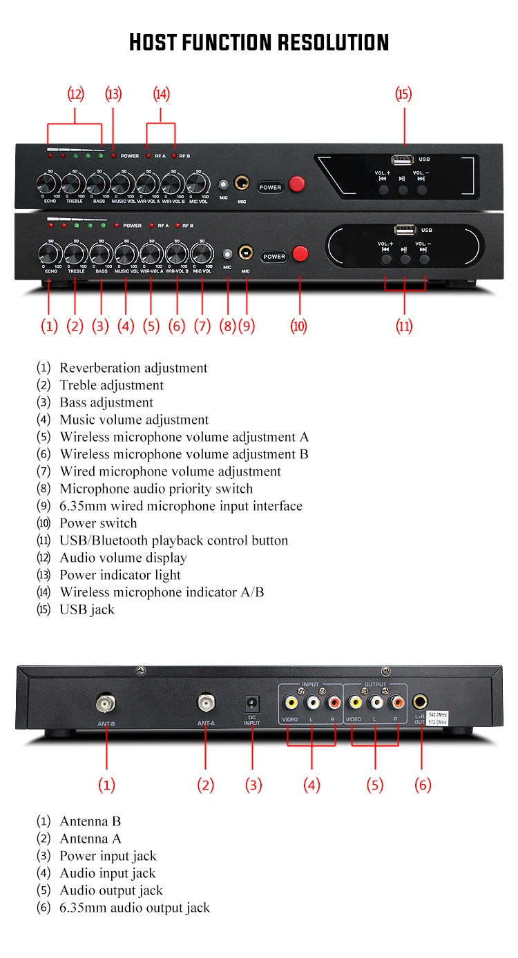 Bluetooth микрофон для домашнего кинотеатра UHF|Микрофоны| |