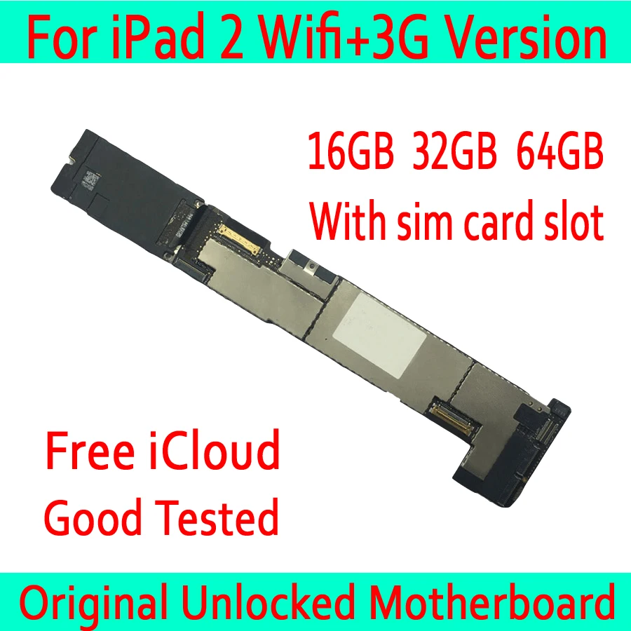 Для iPad 2 материнская плата Wifi + 3G версия 16 Гб/32 ГБ/64 ГБ оригинальная