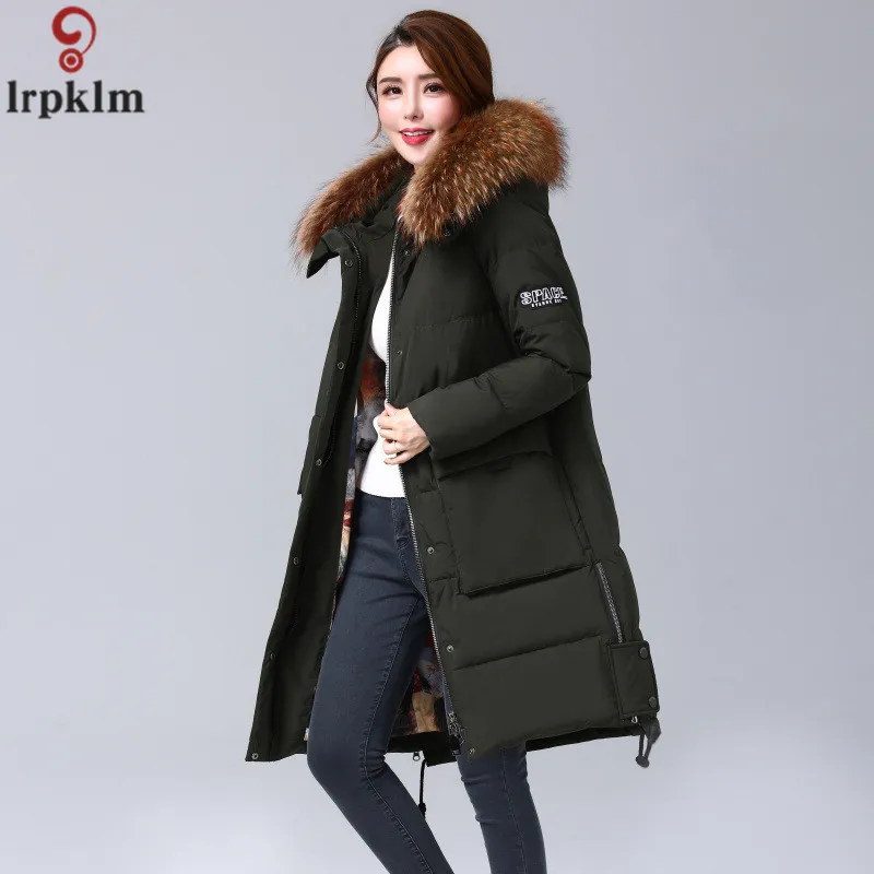  2019 Winter New Down Jacket Brand Women's Winter Jackets Big Fur Collar Ladies Down Jacket Thick Warm Winter Woman COats M-2XL  (17)