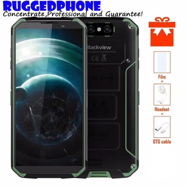 

2018 BLACKVIEW BV9500 10000mAh Dual Camera NFC Wireless charger 5.7"18:9 Smartphone IP68 Waterproof 4G 64G N MT6763T Android 8.1
