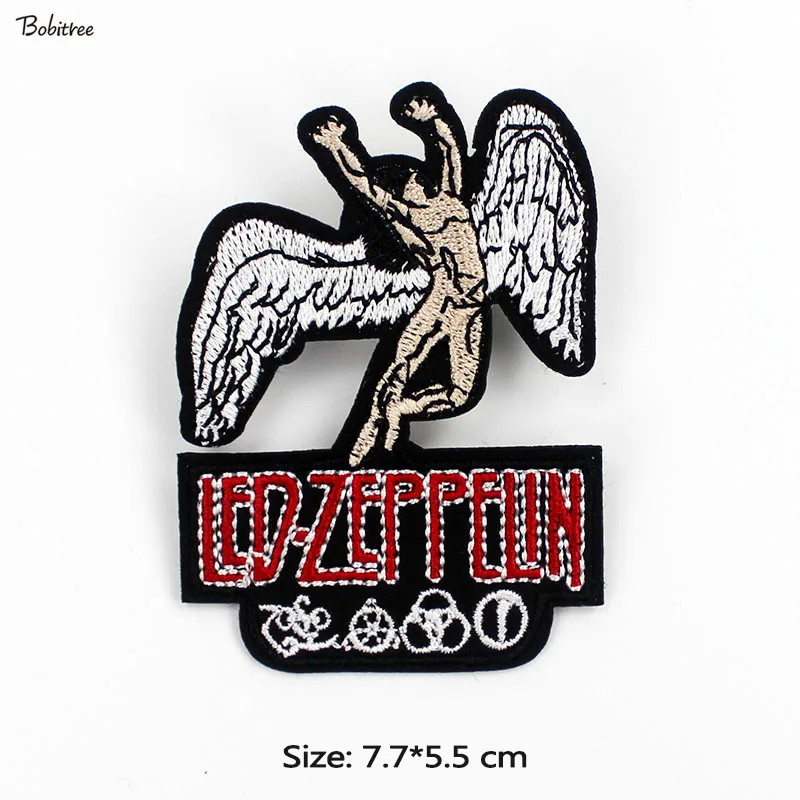 

Fashion Rock Size 7.7*5.5 cm Music Band Patches Embroidery for Clothes Iron on Apparel Stickers for Jacket Backpack Badges