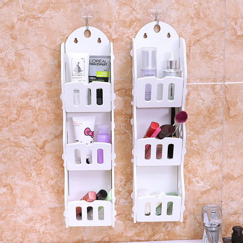 Многофункциональные бытовые DIY стеллажи для хранения косметики ванной комнаты