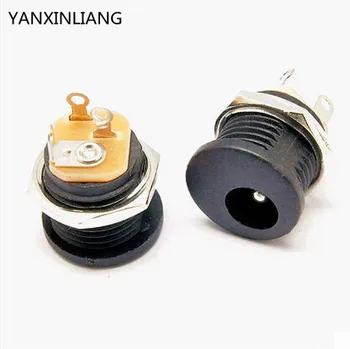 

10PCS DC-022 5.5-2.1 Round hole screw nut DC power socket /outlet /jack good quality and ROHS