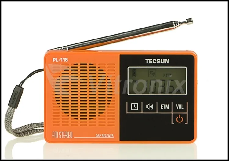 Горячая Tecsun PL-118 DSP FM стерео радио ETM Часы Будильник профессиональный приемник Черный радио FM Y4142A