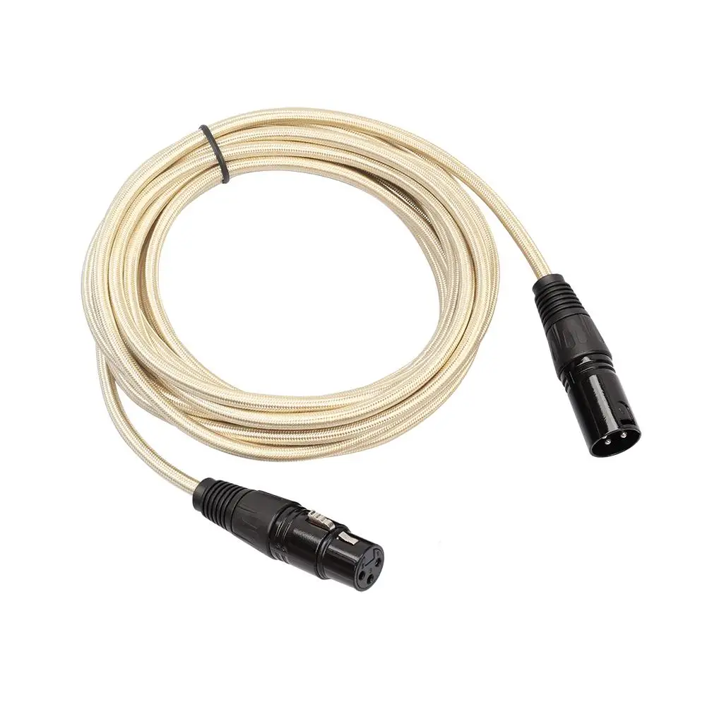 

1/1.8/3m 3 Pin XLR Male to Female Microphone Cable XLR Plug to XLR Socket Gold Cable Mic Microphone Audio Extension Cord