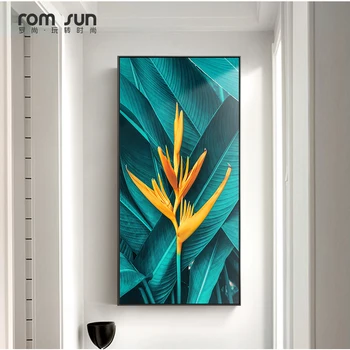 

Nordic Green Leaf Yellow Flower Canvas Painting Plants Wall Art Pictures For Living Room Home Decor Modern Posters And Prints