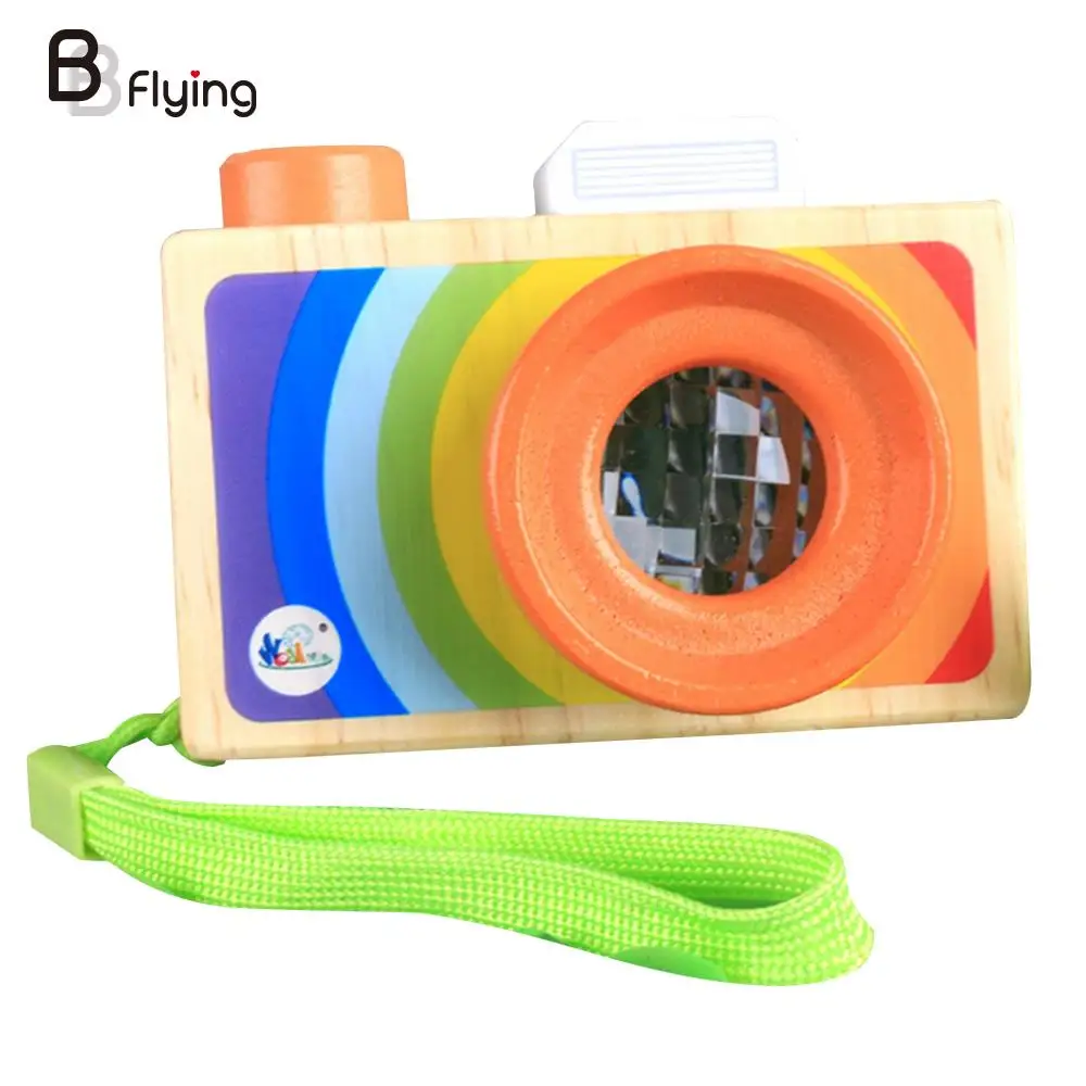 Simulation Kaleidoscope Picture Lens Wooden Camera Pretending Toys Prop