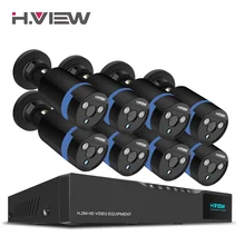 H.View 16CH Surveillance System 8 1080P Outdoor Security Camera 16CH CCTV DVR Kit Video Surveillance iPhone Android Remote View