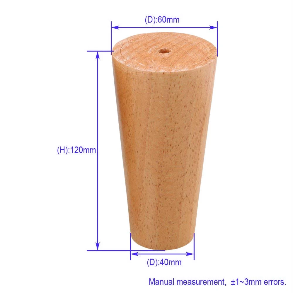 4 шт. дубовая древесина 300x58x38 мм мебельные ножки шкафа ножки стола ножки для дивана с железными прокладками прокладки винты - Цвет: 120x58x38mm