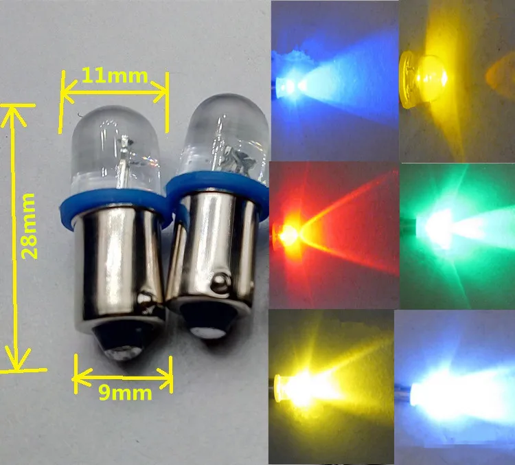 

5pcs/lot LED BA9S DC6V LED bulb Instructions Warning meter bulb LED BA9S 6V blue red yellow green warm white
