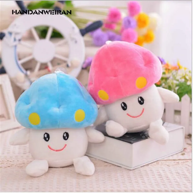 2017 New 13cm Cute mushroom dolls soft plush toy pendants girls dolls birthday gifts