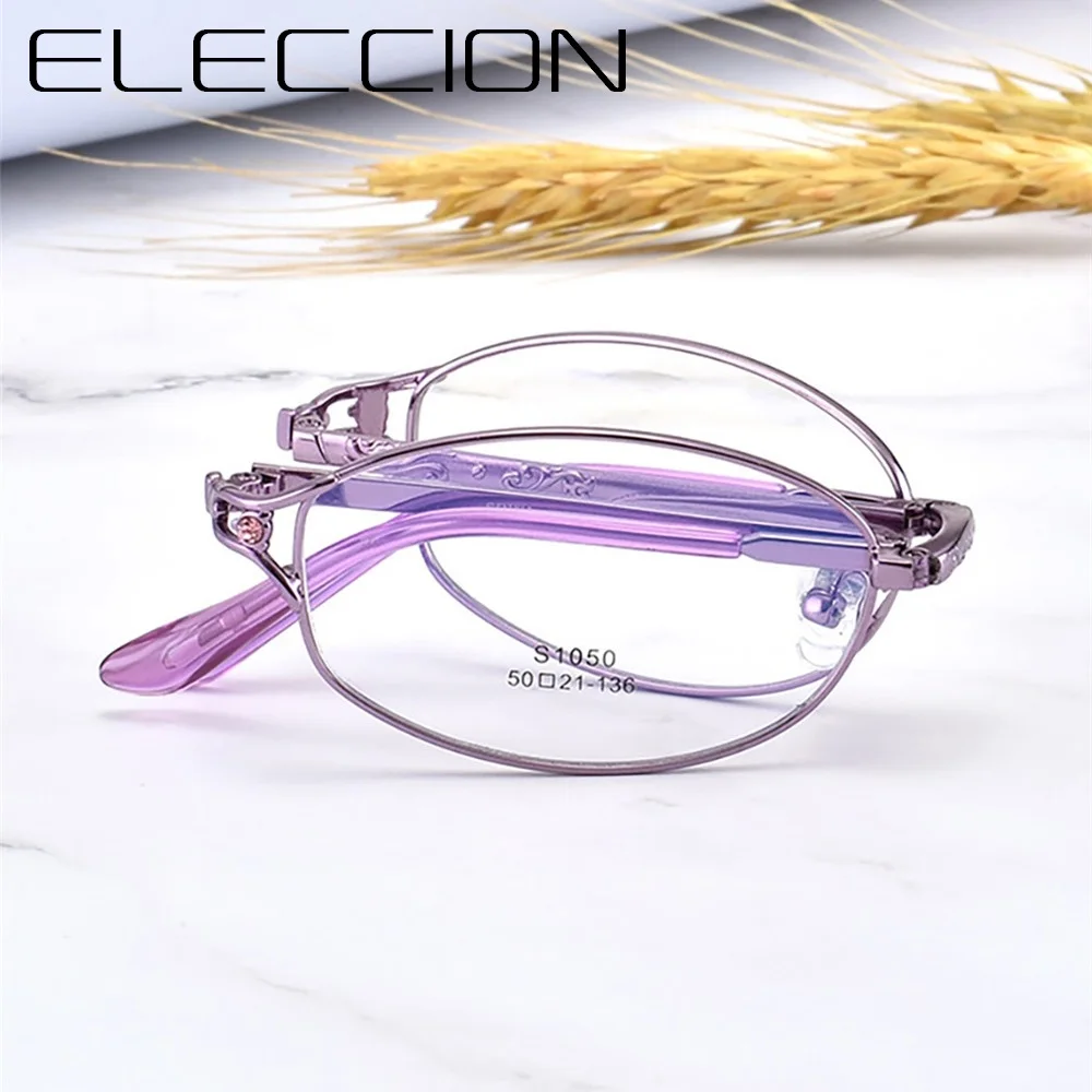 

ELECCION 2019 Vintage Fold Glasses Frame Women Myopia Eyeglasses Female Portable Optical Frames Prescription Spectacles With box