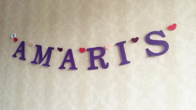 Personalised 1st Birthday Party Purple Banner Baby Name Letter Personalised 1st Birthday Party Purple Banner Baby Name Letter Buntings Nursery Garland Shower Decoration Heart
