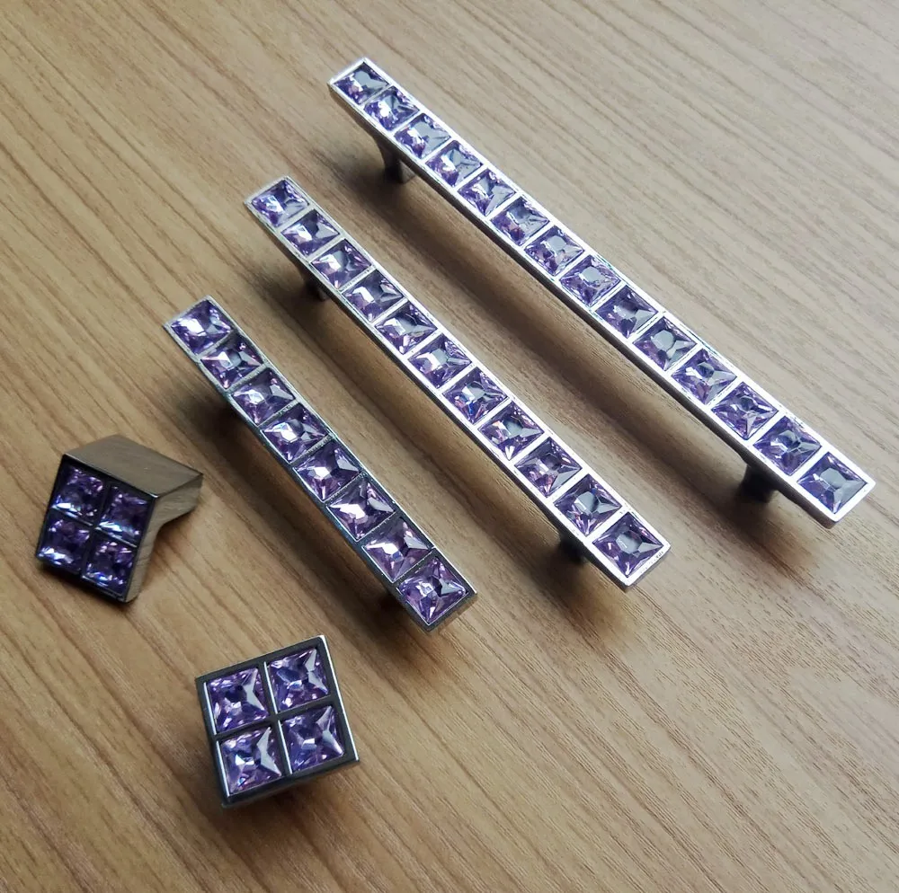 New Super Shiny Crystal Glass Handle 3D Diamond Furniture Door Drawer