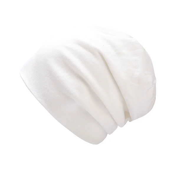 Хлопок Акрил Skullies шапочки для мужчин зимняя шапка женская одноцветная уличная шляпа громоздкая вязаная шапка унисекс Мешковатые шапочки - Цвет: Белый