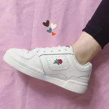 Korea Style Women Thick Sole White Shoes PU Leather Low Top Casual Shoes Female Leisure Shoes Zapatillas Deportivas XK082704