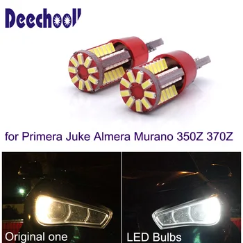 

deecholl 2pcs X LED Car Clearance Lights for Nissan Primera Juke Almera Murano 350Z 370Z,Canbus 6W 57SMD Wedge Lighting Bulbs