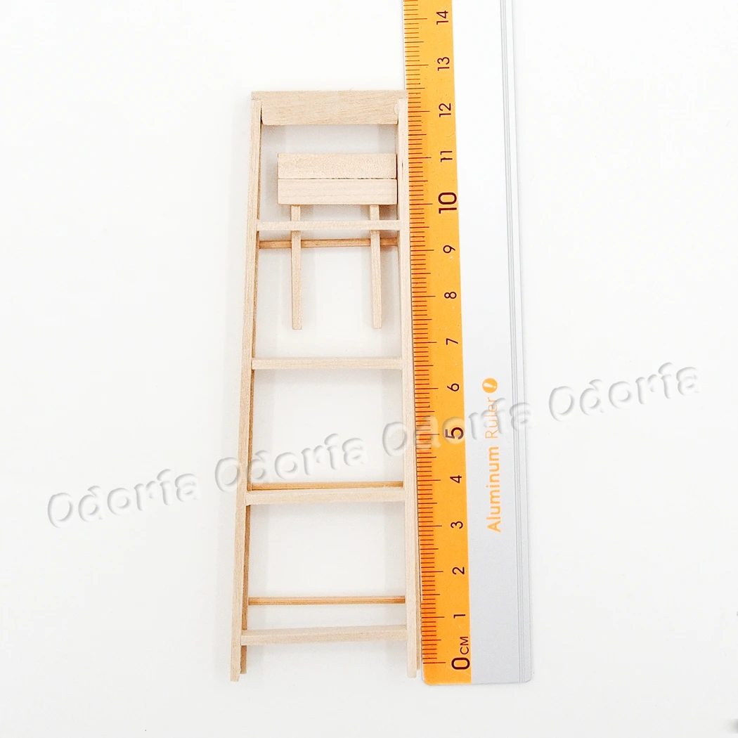 Odoria 1:12 миниатюрная деревянная лестница с платформой складной кукольный домик мебель аксессуары