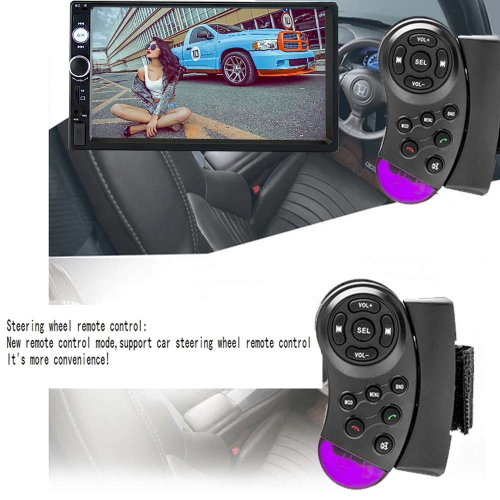 Podofo 2 din Автомобильный Радио 7 "HD сенсорный экран Mirrorlink Авто Радио Bluetooth стерео Мультимедиа MP5 плеер заднего вида камера