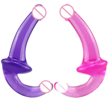 Strapon Dildo Realistic Dick Toy Sex Toys for Women Jelly Dildo Double Head Soft Silicone Vagina Anal Massager for Gay Lesbian 6