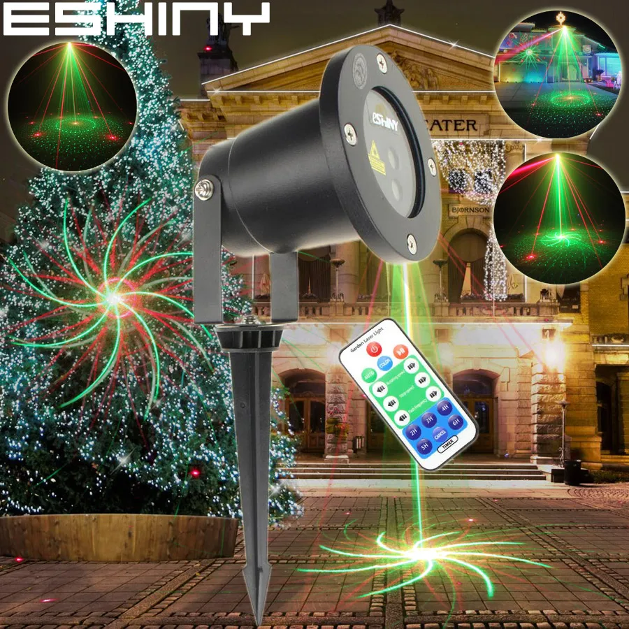 ESHINY R&G Remote Outdoor 16 Big Patterns Laser Projector Xmas