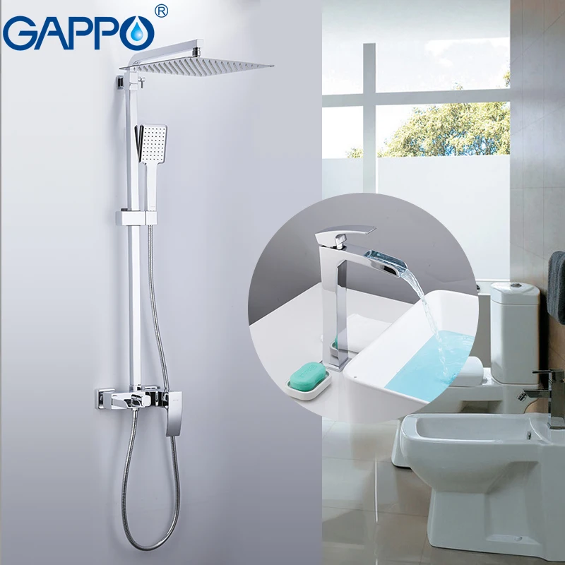 GAPPO Sanitary Ware Suite shower basin tap chrome brass wall mounted shower sets deck mounted basin sink faucet for bathroom GAPPO Sanitary Ware Suite shower basin tap chrome brass wall mounted shower sets deck mounted basin sink faucet for bathroom